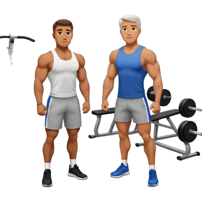 guy in gym with coach emoji