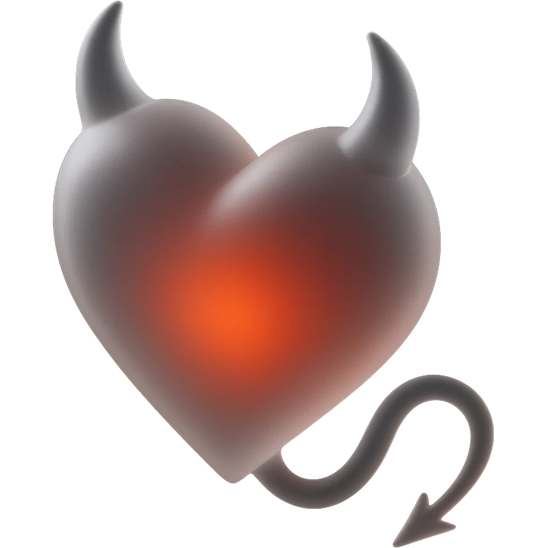 heart with devil horns and tail emoji