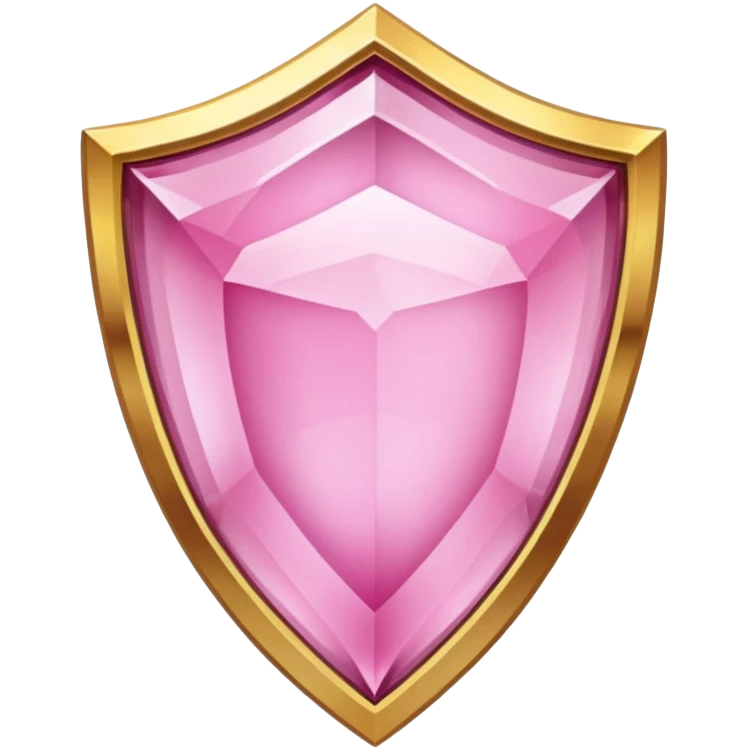 Pink crystal shield golden border emoji