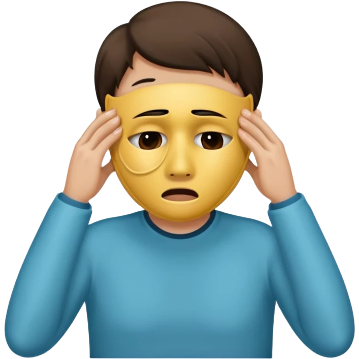 Crying behind mask  emoji