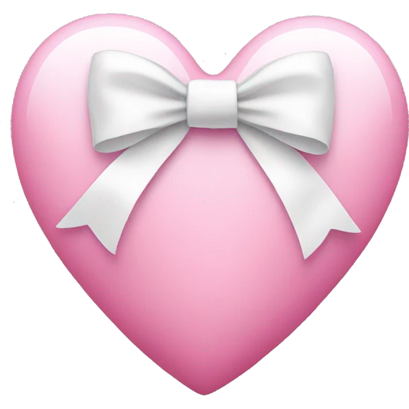 Pink heart with a white bow on it emoji