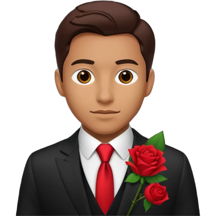 man with rose in his suit pocket emoji