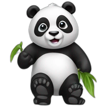 a panda with a pollux tshirt emoji
