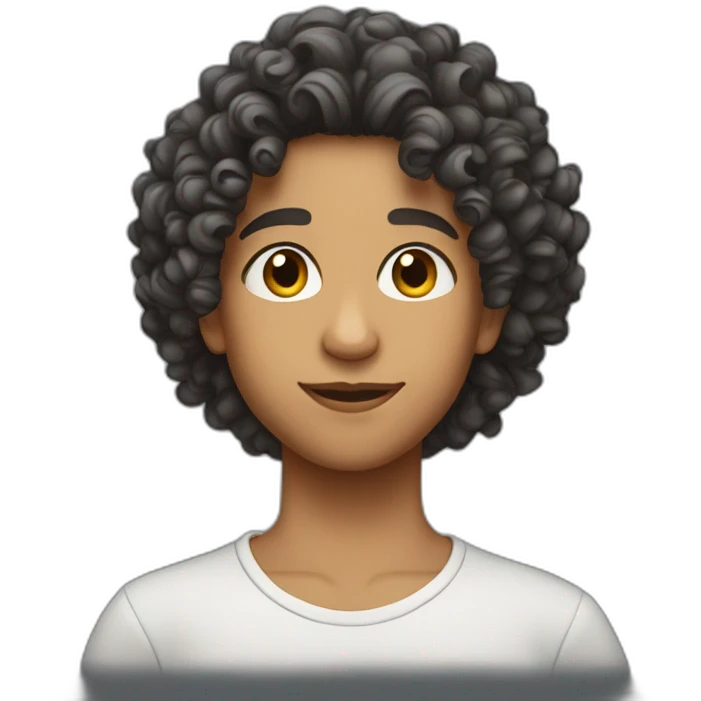young morocan with curly hair emoji