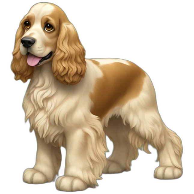 Dog-golden-english-cocker-spaniel-full-body-standing emoji