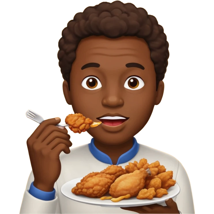 Black man eating fried chicken emoji
