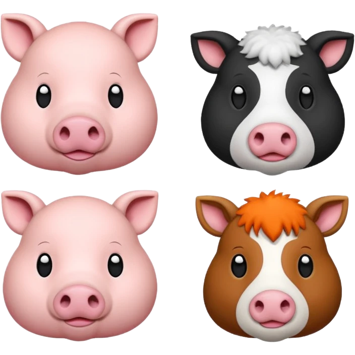 Pig Cat cow sheep emoji