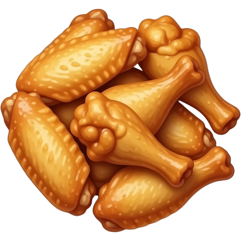 A plate that has chicken wings on it emoji