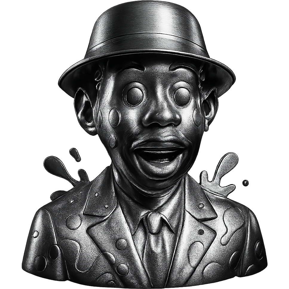 Tyler, the Creator inspired character in a bold, colorful CHROMAKOPIA style, vibrant and surreal, playful expression, fashion-forward, with abstract color splashes and graphic elements emoji