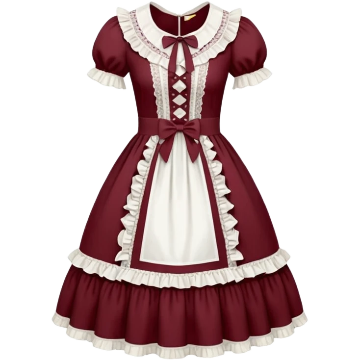 Lolita dress, white and burgyndy emoji