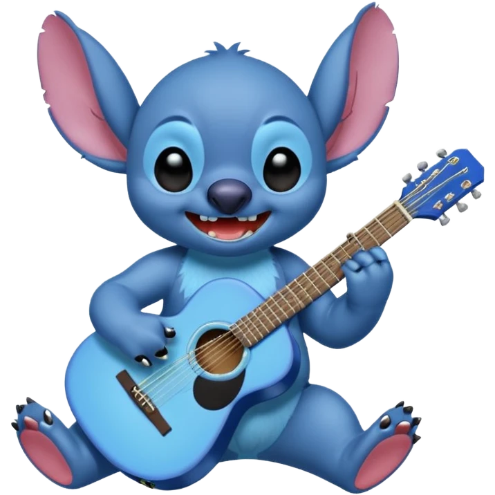 Stitch and guitar emoji