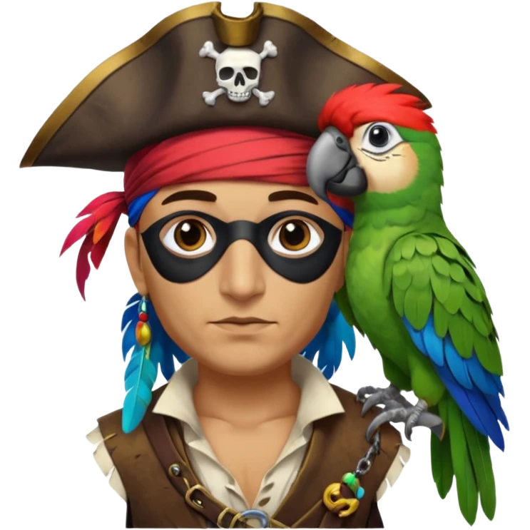 pirate and parrot emoji