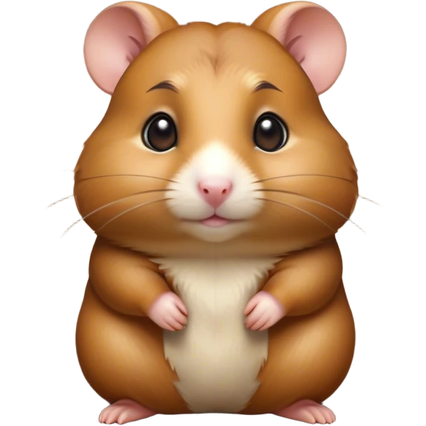 Cinematic Noble Brown Hamster Portrait Emoji, Poised and regal, with a tiny, compact build and a smooth, well-kept rich brown coat, deep-set soulful dark eyes, Simplified yet sharp and sophisticated features, highly detailed, glowing with a soft, dignified glow, high shine, intelligent and energetic, stylized with an air of miniature majesty, focused and attentive, soft glowing outline, capturing the essence of a watchful and confident rodent, so majestic it feels as though it could scurry out of the screen with effortless authority! emoji