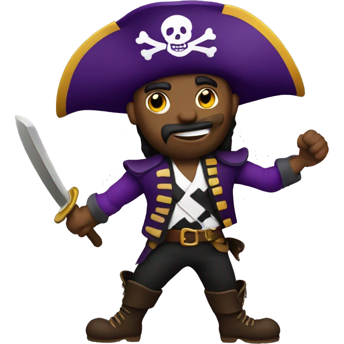 Purple pirate with a football emoji