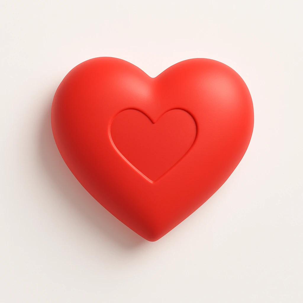 Make the blue plus sign larger next to the beautiful 3D red heart, Discord role icon style, PNG format. emoji