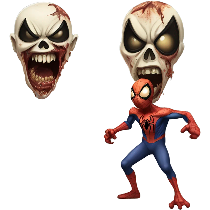 Zombie Spiderman angry Face  emoji