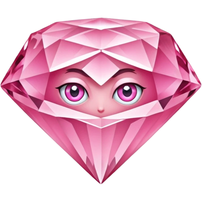 pink diamond with eyes, no face, shiny and beautiful emoji