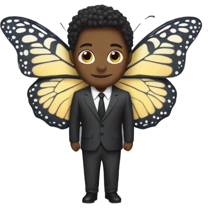 Butterfly with a suit emoji