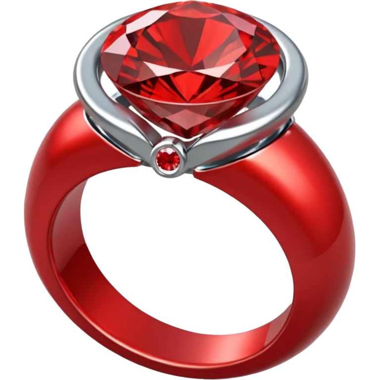 red ring marry red diamond metal prata emoji
