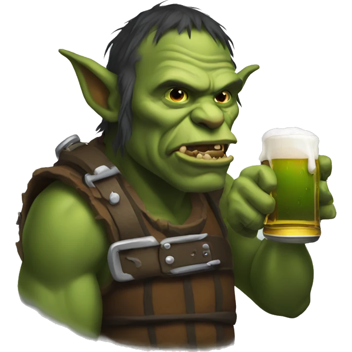 orc drinking beer emoji