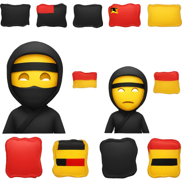 only one normal emoji 😀 like a ninja style- colors black, red, yellow like german flag emoji