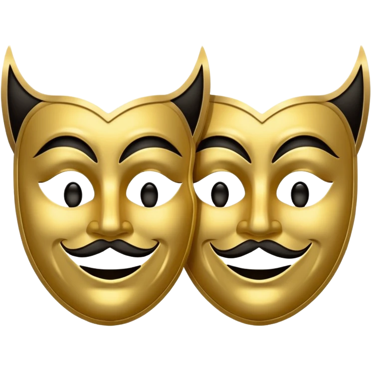 Happy and sad masks theater emoji