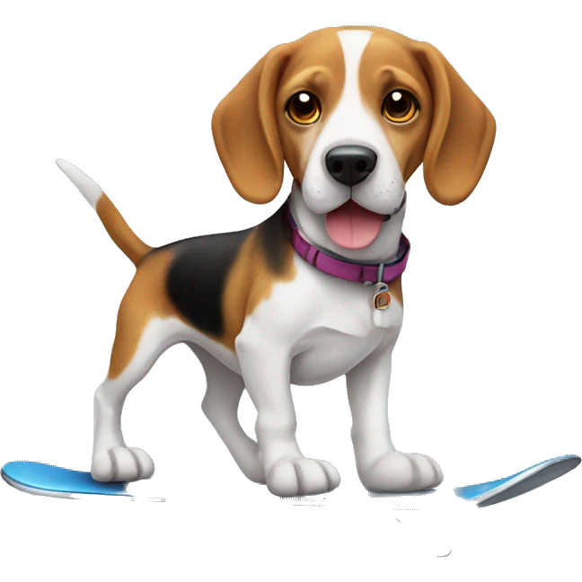 Beagle en patineta emoji