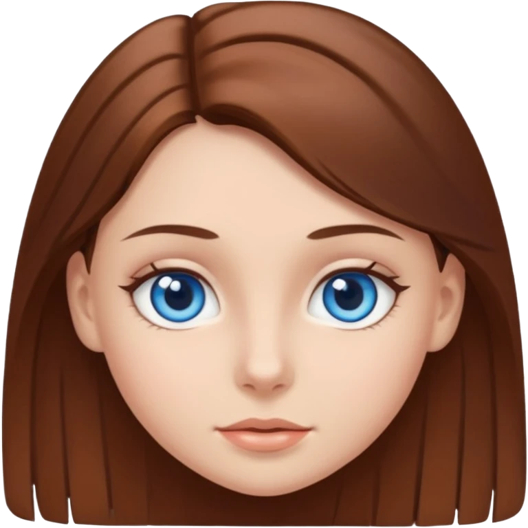 Girl with bleu eyes and châtains haïr emoji