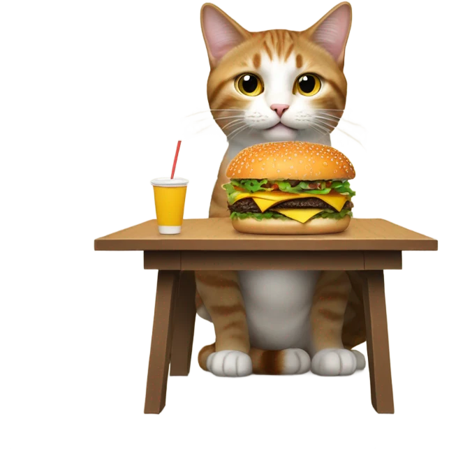 Cat eating burgers emoji