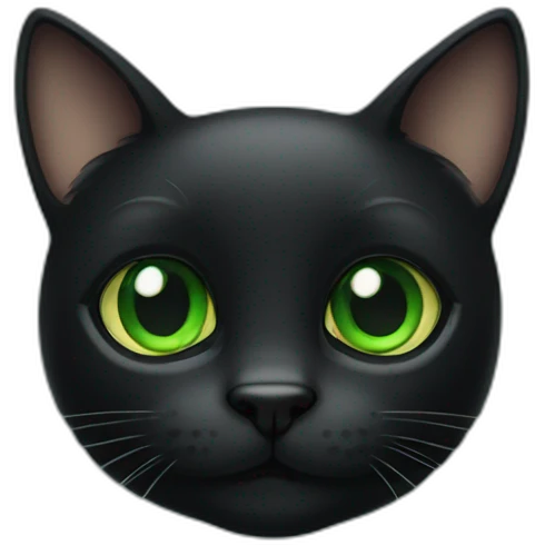 Black cat with green eyes emoji