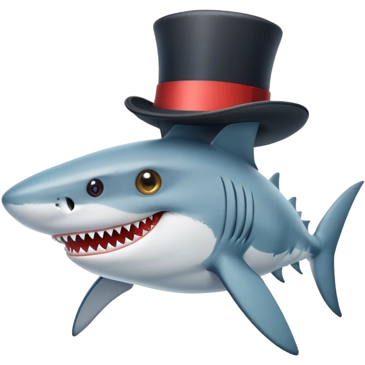 Shark with a top hat emoji