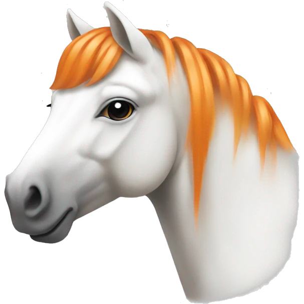 a white and orange horse emoji