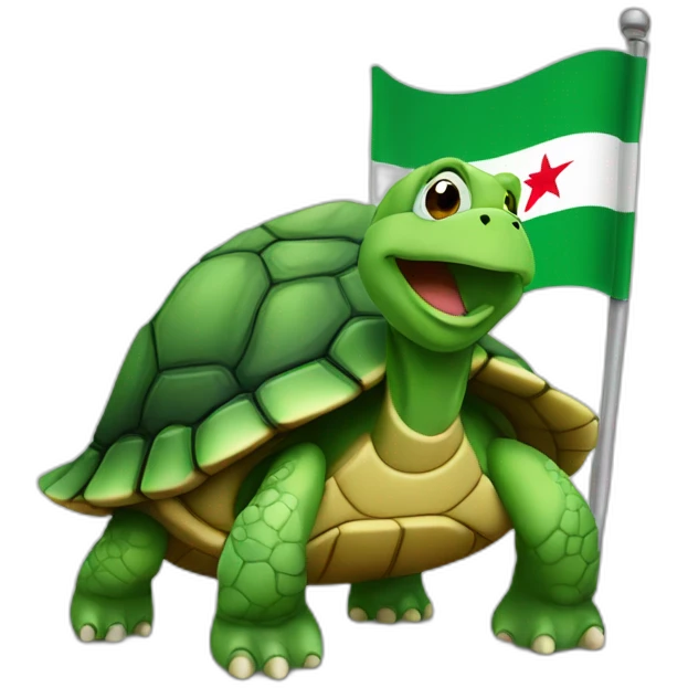 Old Turtle with algeria flag emoji