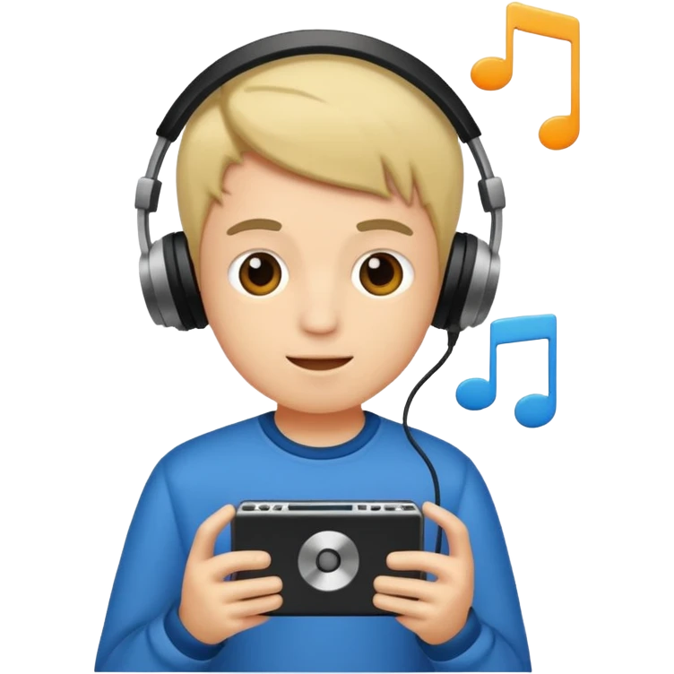 boy with music player emoji