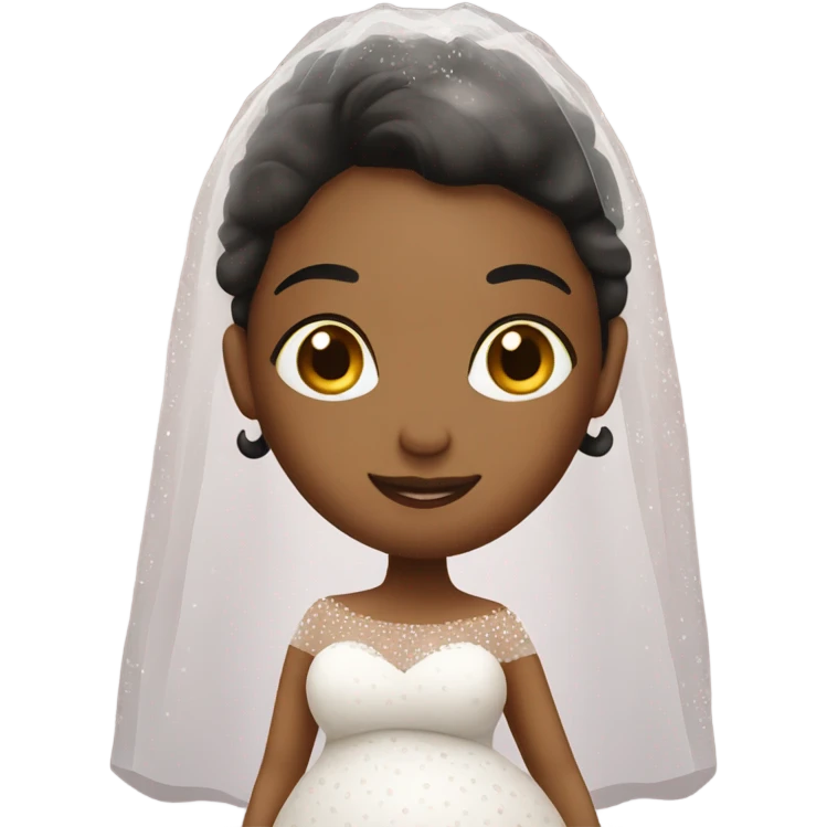 Pregnant Bride in polkadot wedding dress emoji