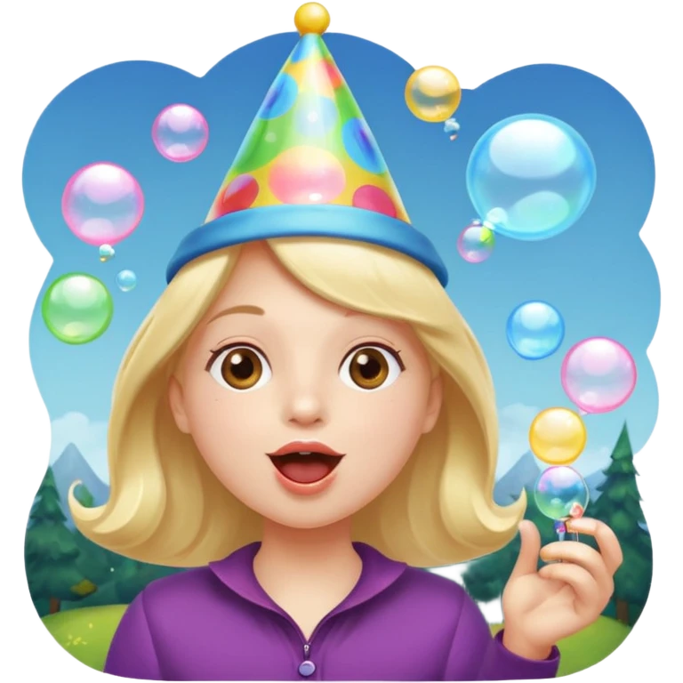 blowing bubbles emoji