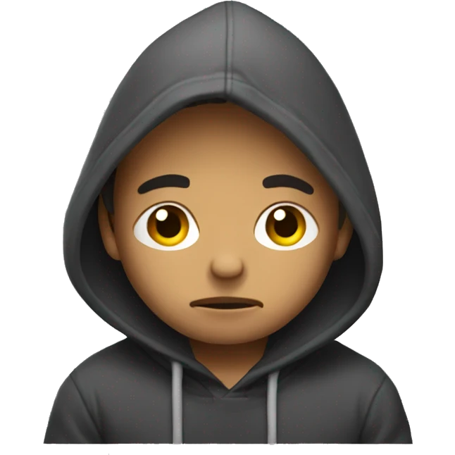 Sad guy sitting with a hoodie  emoji