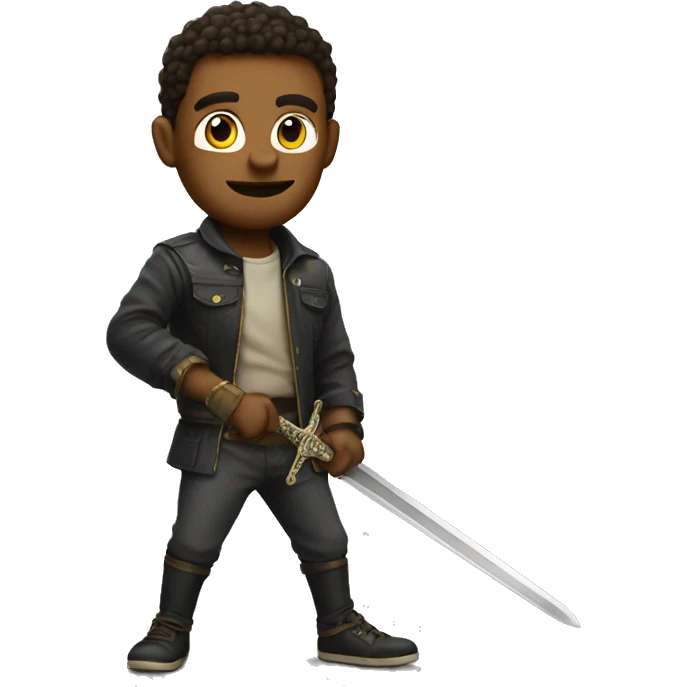 Cool guy with sword emoji