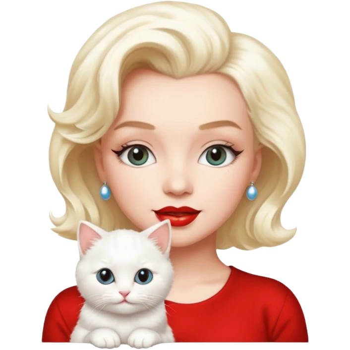Marilyn Monroe, with cute cat emoji