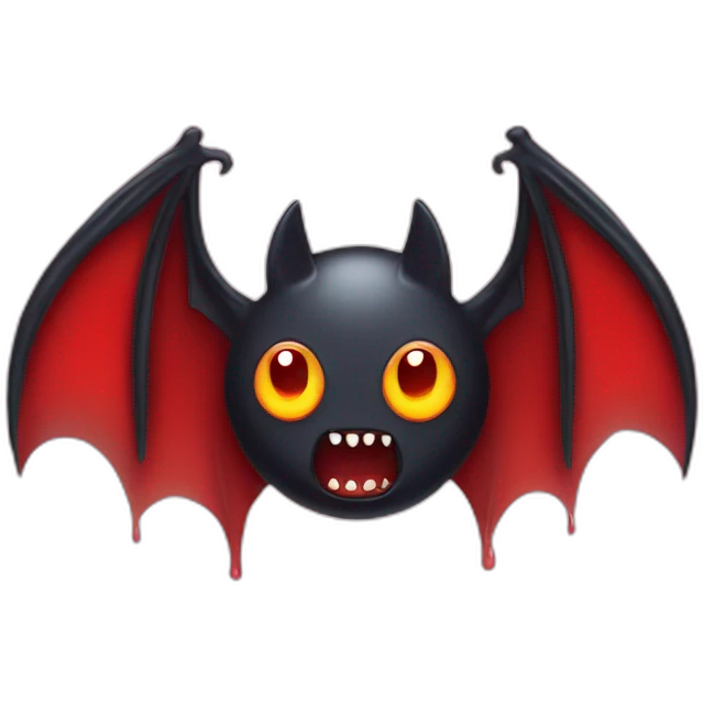 bat with wings vampire fangs dripping red slime emoji