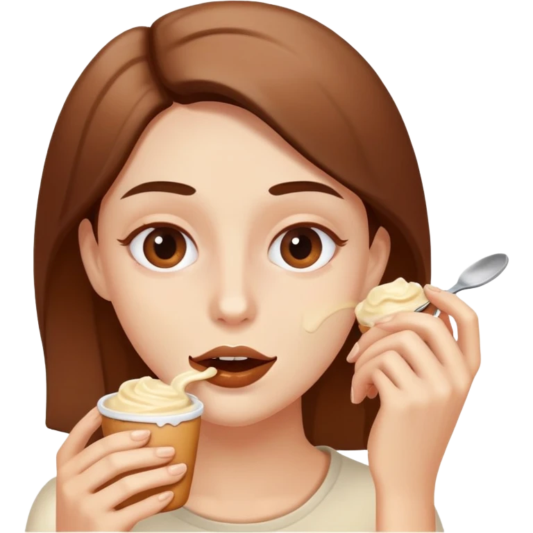 person eating brown cream emoji