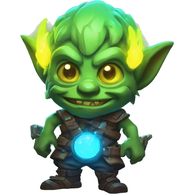 loot goblin with glowing neon emoji
