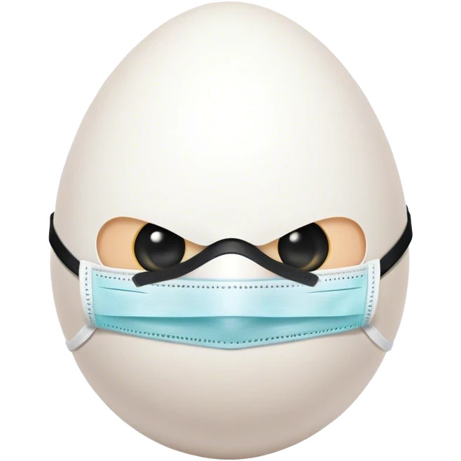 Egg wearing black surgical mask  emoji
