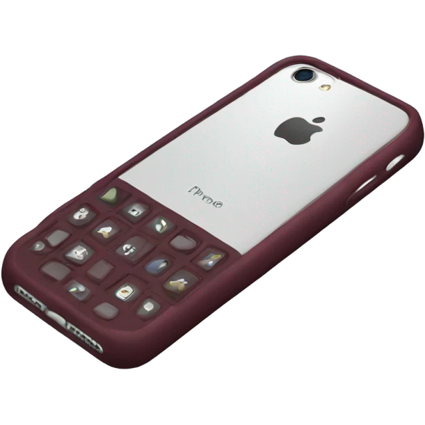 iPhone with burgundy case emoji