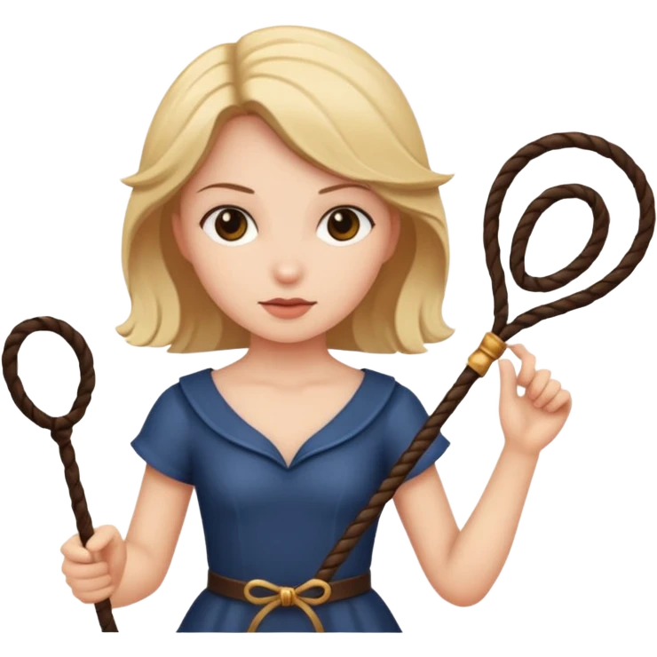 Girl holding whip emoji