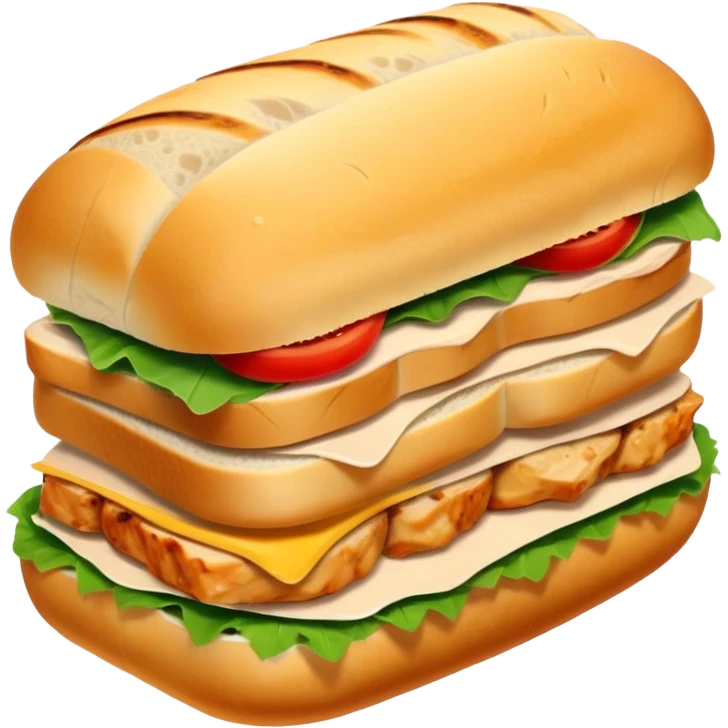 ciabatta sandwich with chicken emoji