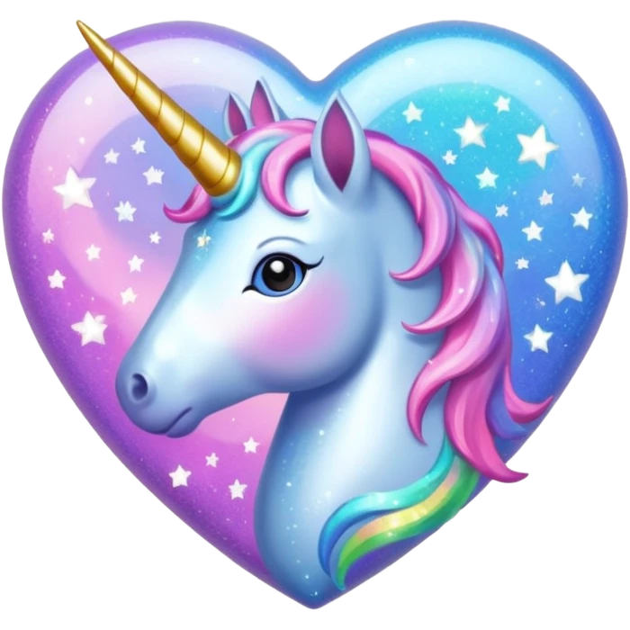 magical unicorn themed heart  emoji