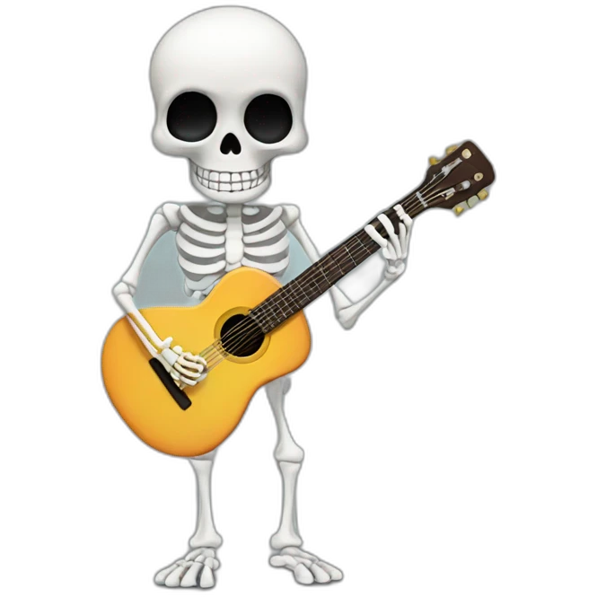 Skeleton with guitar emoji