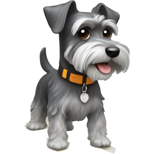 Schnauzer dog surfing in the sun emoji