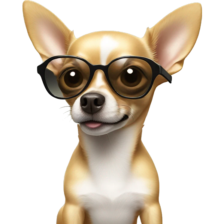 Chihuahua wearing sunglasses emoji